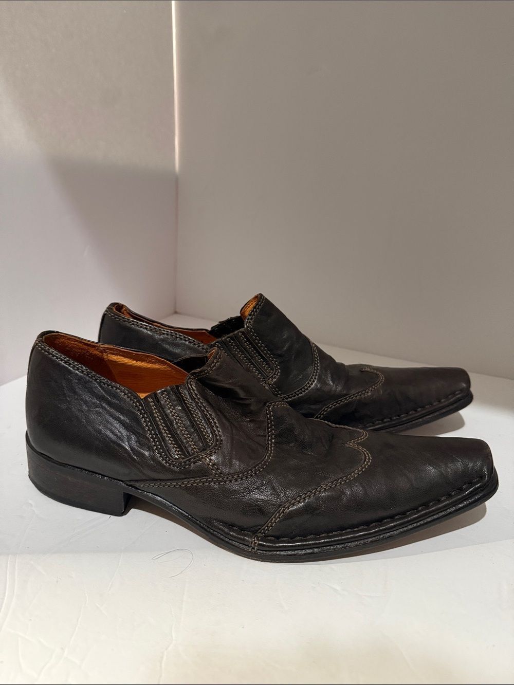 Guess by Marciano dark brown Leather Slip-On Loafers